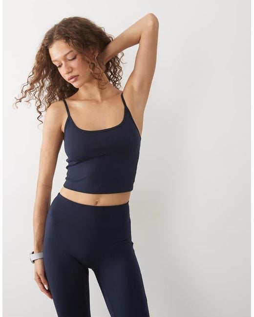 4505 Blue Yoga Cami With Adjustable Straps