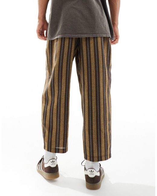 Pantaloni ampi cropped a righe di Reclaimed (vintage) in Multicolor da Uomo