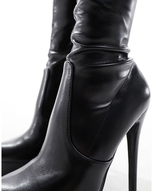 ASOS Black Kaska High-heeled Platform Boots