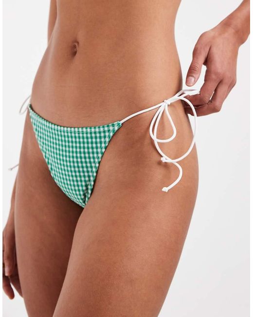 Vero Moda White Textured Tie Side Bikini Brief