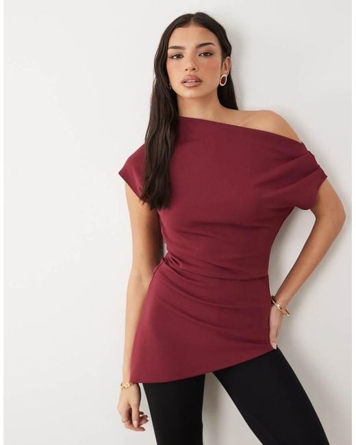 Gina Tricot Red Asymmetric Top