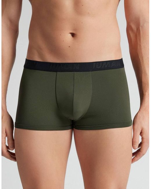 Intimissimi Green Microfibre Boxers With Logo for men
