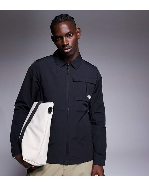 Camicia Giacca Nera Con Zip E Logo Sulla Tasca di The North Face in Blue da Uomo