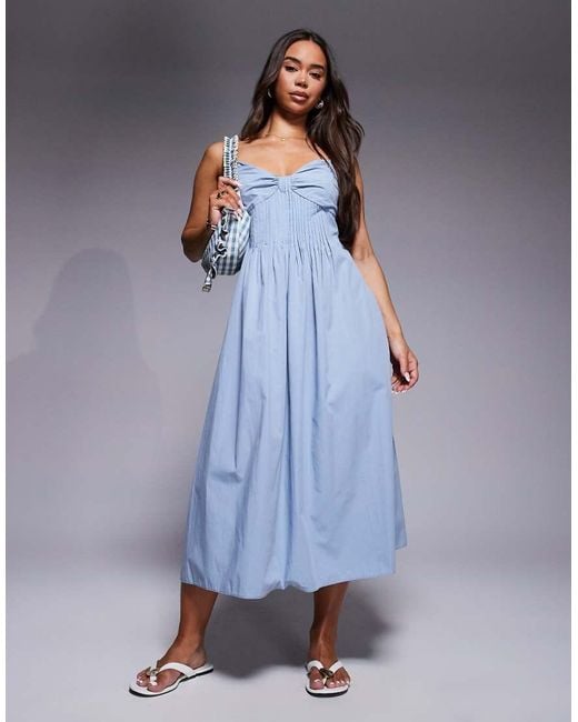 River Island Blue Strappy Midi Sun Dress
