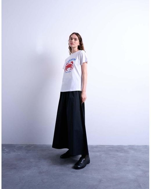 TOPSHOP White Graphic Santorini Everyday Tee