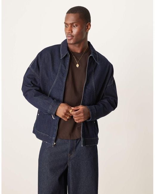 ASOS – oversize-jeansjacke in Blue für Herren