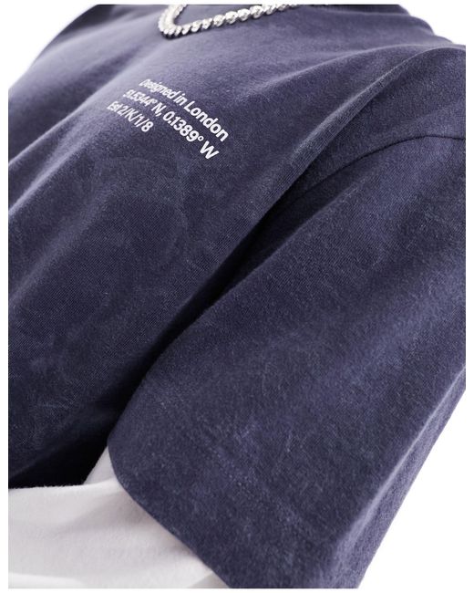 Mock - maglietta a maniche lunghe di Collusion in Blue da Uomo