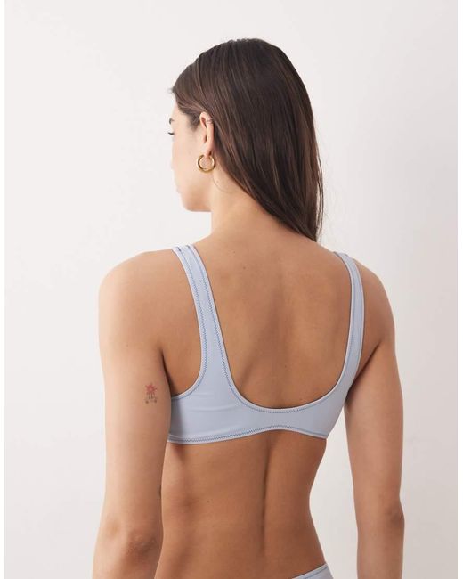 Calvin Klein Blue Logo Bralette Bikini Top