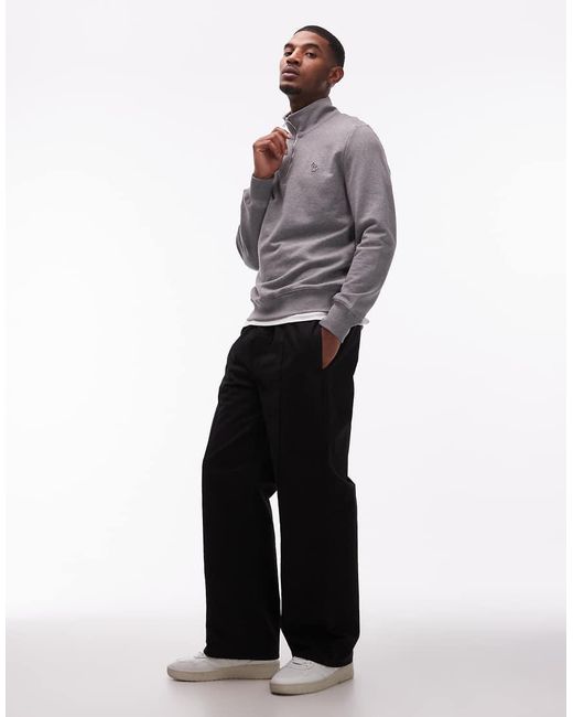 Paul Smith Gray Half-zip Logo Jumper for men