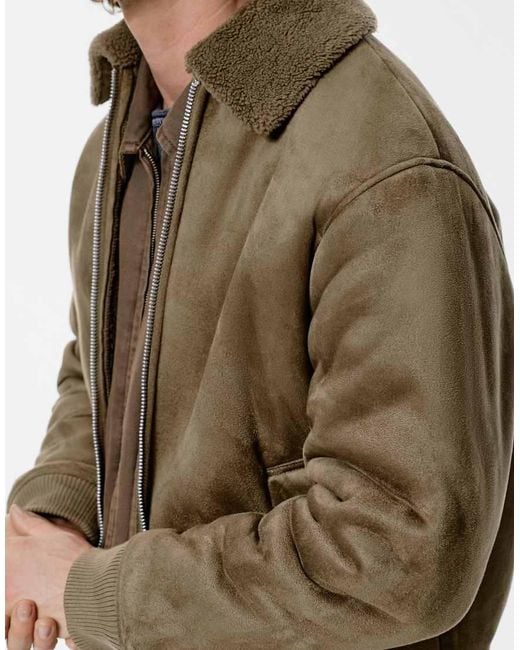 Pull&Bear Brown Combined Double-Faced Jacket for men