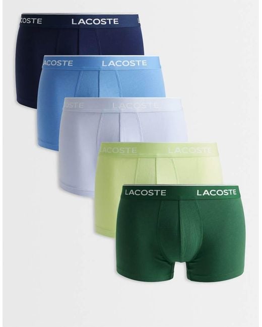 Lacoste Green 5 Pack Colourful Trunks for men