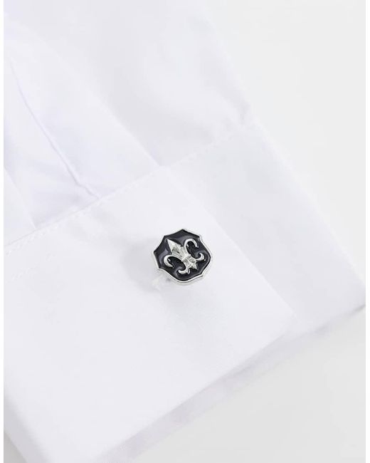ASOS White Fleur-de-lis Cufflinks for men