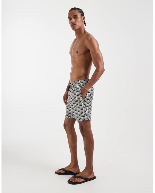 Blend White Retro Style Swim Shorts for men