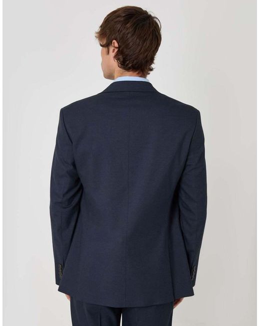 Threadbare Blue Regular Fit Single Breasted Blazer for men