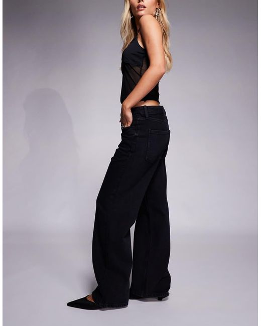 River Island Black Relaxed Straight Jean