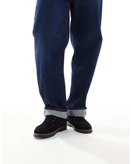Jack & Jones Blue Suede Boat Shoes for men