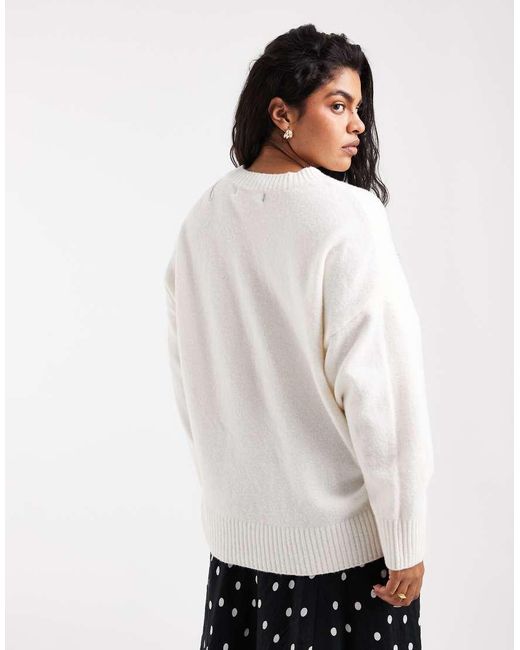 Vero Moda White Soft O-neck Oversized Jumper