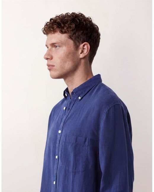ARKET Blue Pure Linen Shirt for men