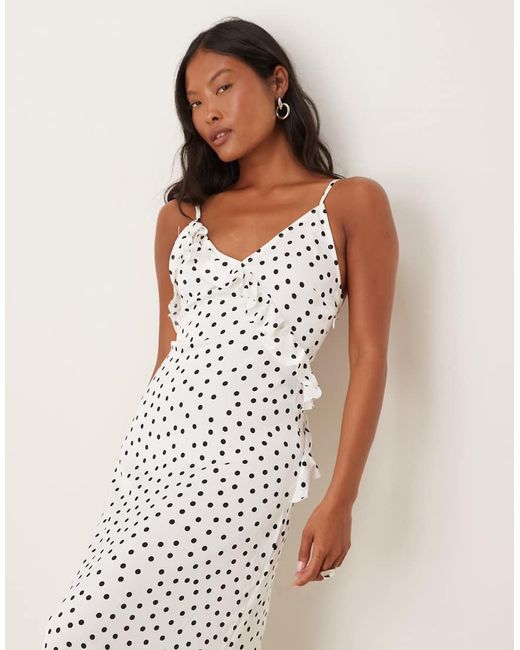 Vila White Coursage And Ruffle Detail Maxi Slip Dress