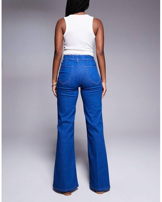 River Island Blue Relaxed Flare Jean