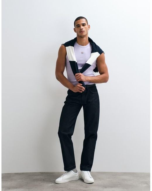 Calvin Klein White Pride Rib Muscle Tank Top for men