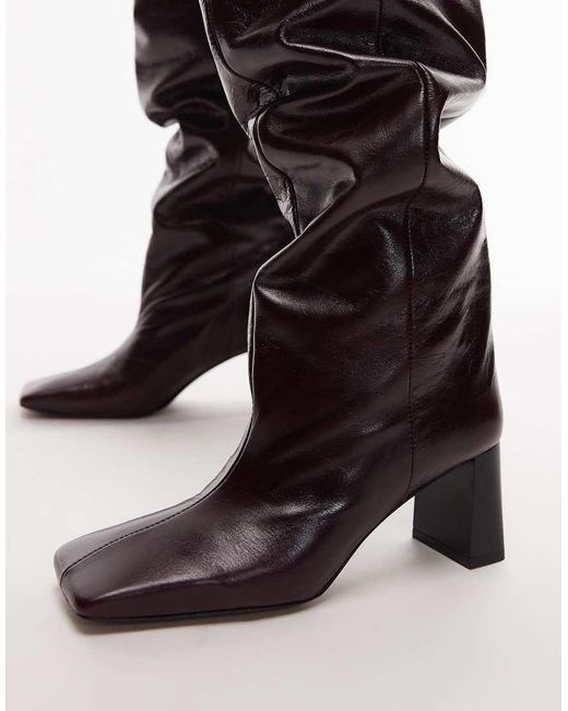 ASOS Red Kane Square Toe Slouchy Over The Knee Boots