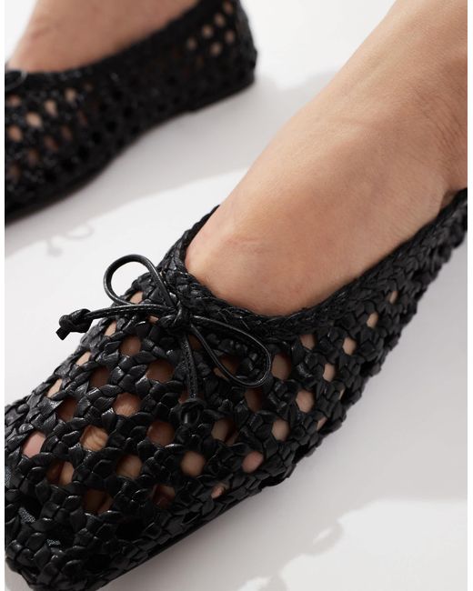 ASOS Black – lysandra – leder-ballerinas