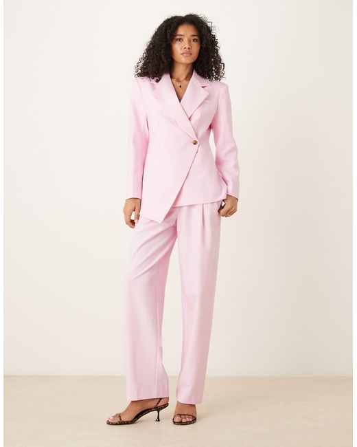 ASOS Pink Tailored Straight Leg Trousers Co-ord