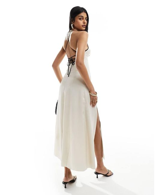 & Other Stories White Strappy Maxi Dress With Low Back