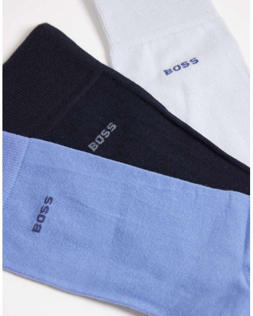 Boss Blue Boss Bodywear 3-pack Logo Socks for men