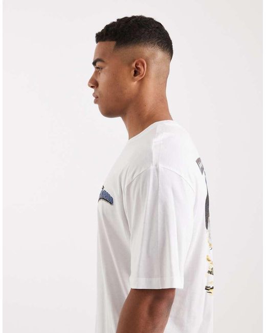 Only & Sons White Oversized Fit T-Shirt With Colorado Back Print for men