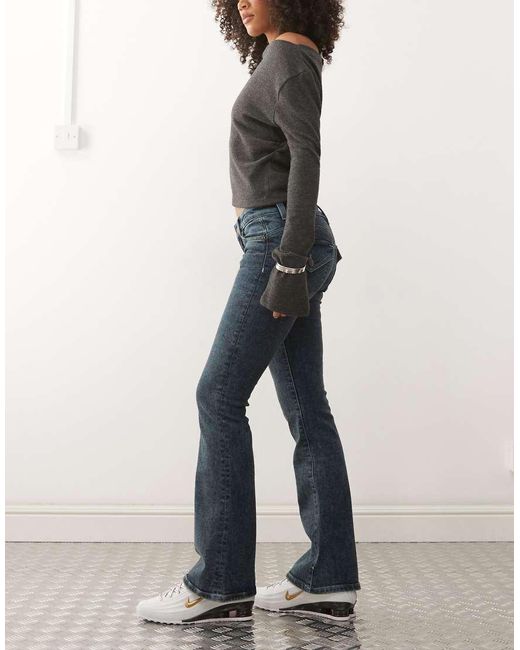 Monki Blue Curved Yoke Jeans