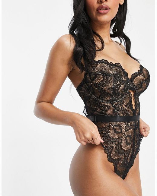 ASOS Black Fuller Bust Rosie Lace Underwired Body