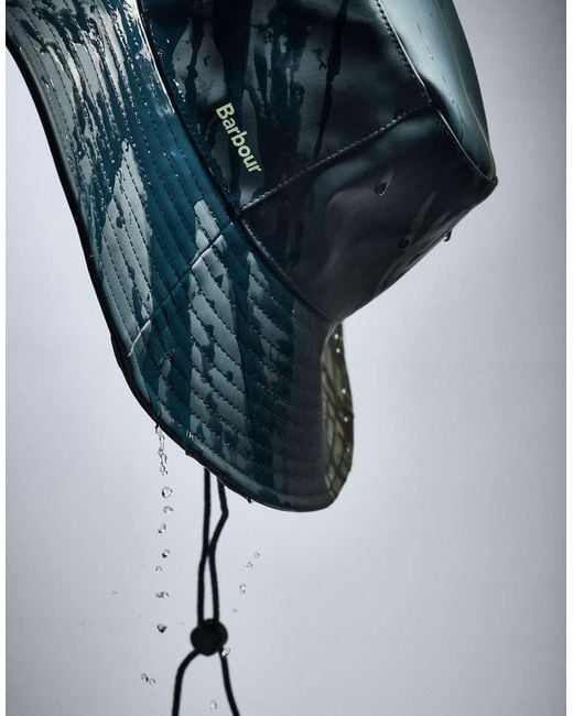 Barbour Blue Thorpe Showerproof Bucket Hat