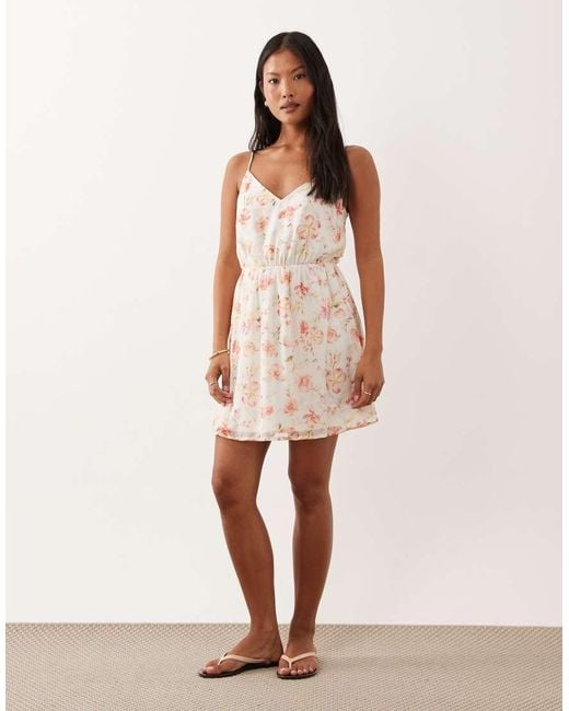 Vila White Woven Cami Mini Dress