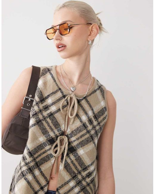 Collusion Blue Fluffy Knitted Waist Coat