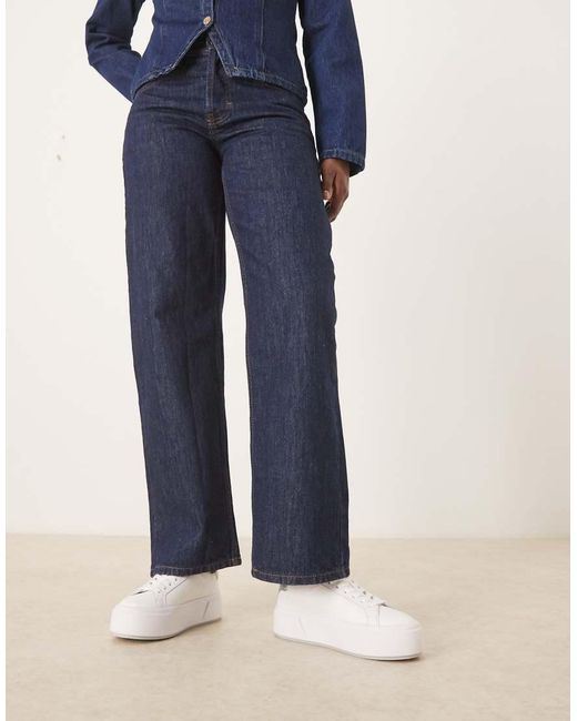 Calvin Klein Blue Flatform Lace Up Trainers With Tab