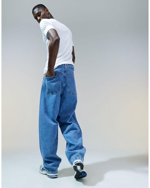 Jeans ampi lavaggio chiaro di ASOS in Blue da Uomo
