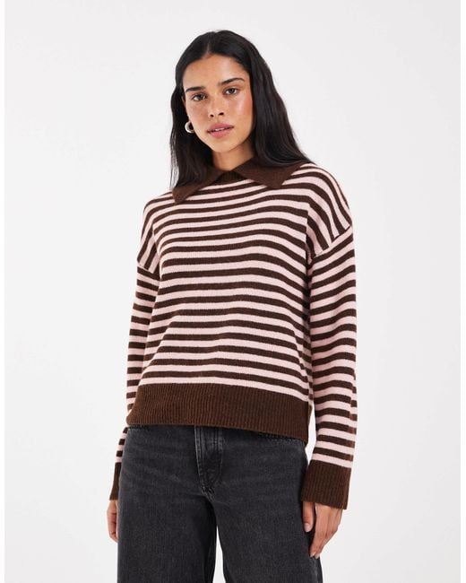 ONLY Brown Knitted Polo