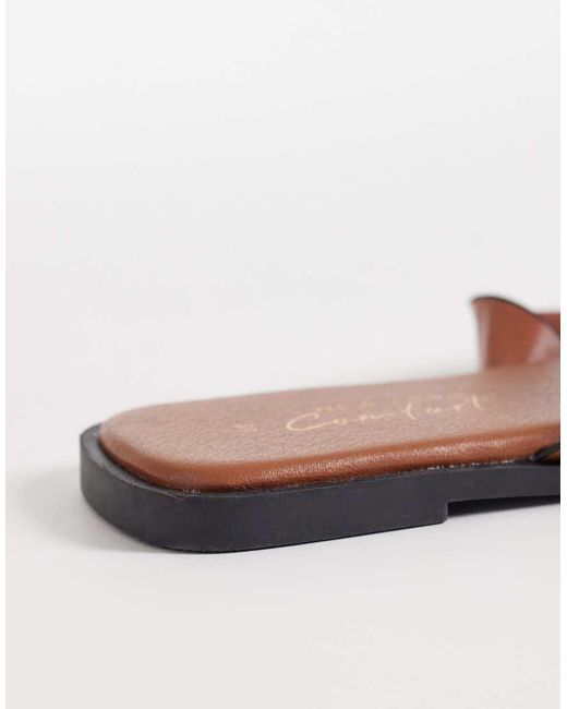 New Look Brown Multi Strap Detail Toe Loop Sandal