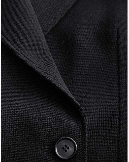 & Other Stories Blue Wool Rich Belted Blazer