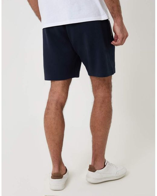 Threadbare Blue Pique Pleated Sweat Shorts for men