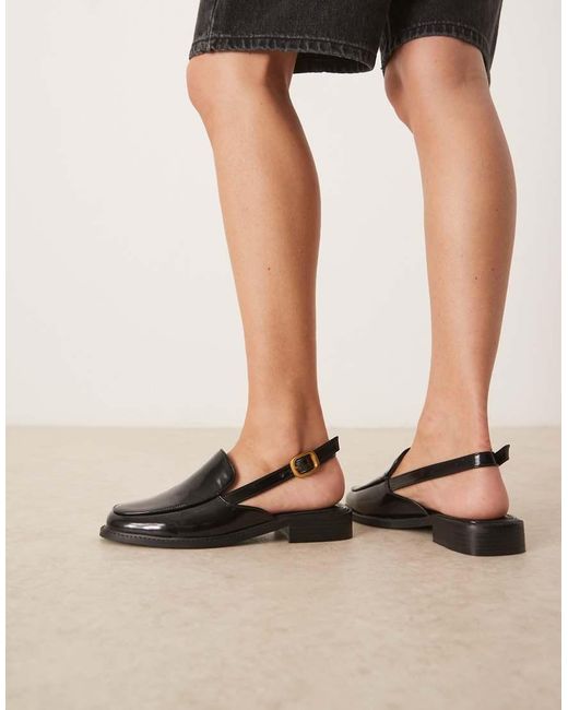 ASOS Black Marcella Slingback Loafers