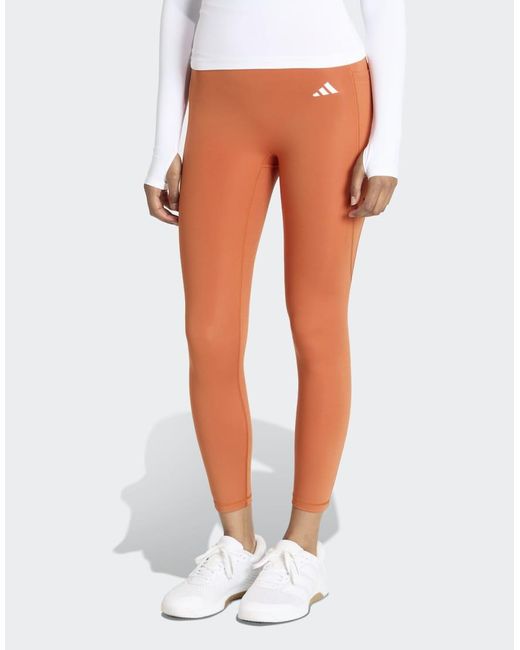 Adidas Originals Orange Optimé Essentials No Front Rise Seam 7/8 Leggings