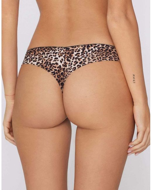 Tezenis Brown Printed Microfibre Brazilian Briefs