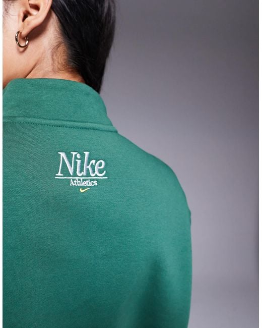 Nike Green Phoenix Fleece Oversized Quarter Zip Sweatshirt