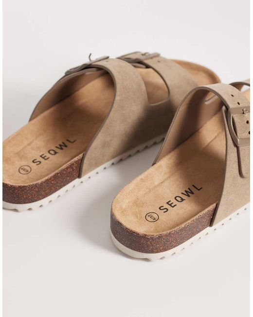 SEQWL Wide Fit Multicolor Seqwl Olsen Wide Fit Double Buckle Flat Sandals