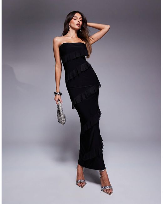 Fashionkilla Blue – trägerloses, figurformendes maxikleid