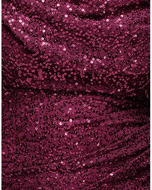 Goddiva Red Cap Sleeve Iridescent Sequin Cowl Maxi Dress