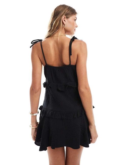 New Look Black Tiered Mini Sundress